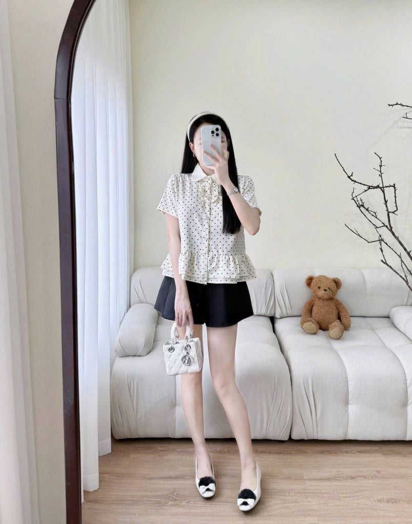 KS0976 - SET ÁO CHẤM BI - QUẦN SHORT