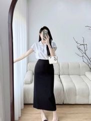 KS5140 - SET ÁO SƠ MI SỌC - CHÂN VÁY