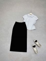 KS5140 - SET ÁO SƠ MI SỌC - CHÂN VÁY