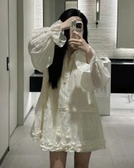 VRA0661 - ĐẦM BABY DOLL TAY DÀI, 2 LỚP CAO CẤP