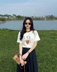 KS0953 - SET ÁO THUN THÊU - CHÂN VÁY JEAN DÀI ( KO KÈM NỊT)