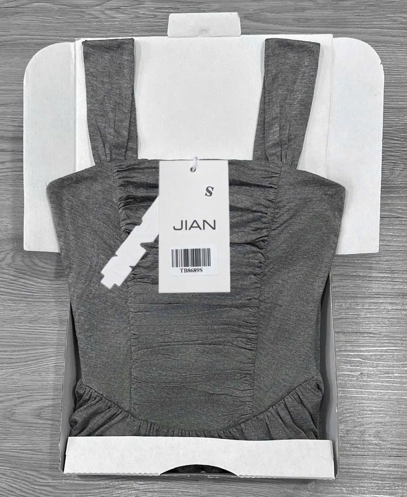 TB8689 - ĐẦM THUN DÀI XÁM