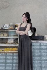 TB8689 - ĐẦM THUN DÀI XÁM
