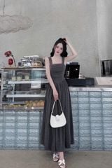 TB8689 - ĐẦM THUN DÀI XÁM