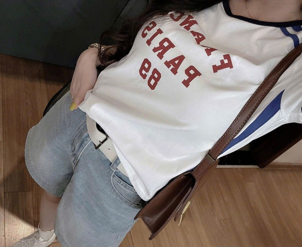 VGU0697 - SET ÁO THUN VIỀN XANH - QUẦN JEAN NGỐ ( KO KÈM NỊT)