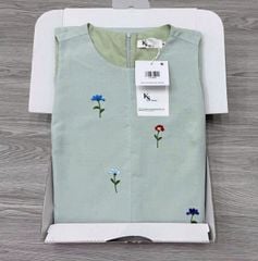 KS1006 - ĐẦM SÁT NÁCH THÊU HOA - MÀU XANH