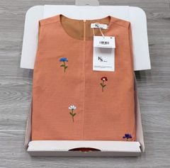 KS1007 - ĐẦM SÁT NÁCH THÊU HOA - MÀU CAM
