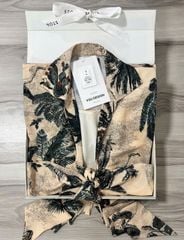 VGU0714 - ĐẦM CỔ SƠ MI  LOANG NÂU (KÈM ĐẦM LÓT 2 DÂY)