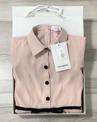 VGU0729 - ĐẦM DÀI XẾP LY VIỀN NƠ EO - MÀU HỒNG