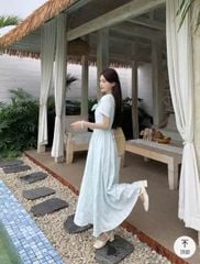 VGU0741 - ĐẦM DÀI THÊU CỔ NƠ