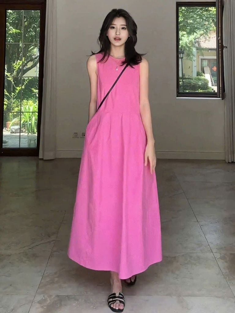 KS1021 - ĐẦM SÁT NÁCH BASIC HỒNG