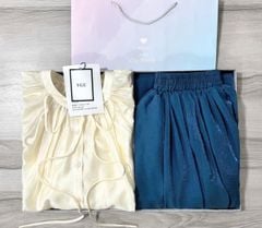 VGU0783 - SET ÁO KIỂU - CHÂN VÁY DÀI XANH