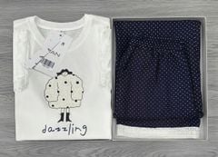 TB8762 - SET ÁO IN DAZZLING - QUẦN DÀI CHẤM BI ( ÁO TRẮNG)