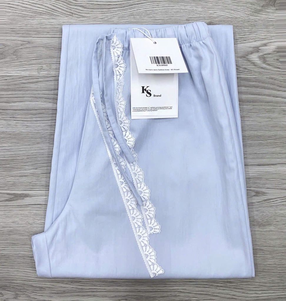 KS1056 - QUẦN DÀI PHỐI DÂY REN - MÀU XANH TÍM
