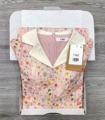 KS1052 - ĐẦM HOA NHÍ CỔ SƠ MI - MÀU HỒNG