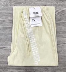 KS1057 - QUẦN DÀI PHỐI DÂY REN - MÀU VÀNG KEM
