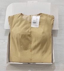 TB5786 - ĐẦM XÒE NÚT NGỰC CÓ TÚI - MÀU NÂU SỮA