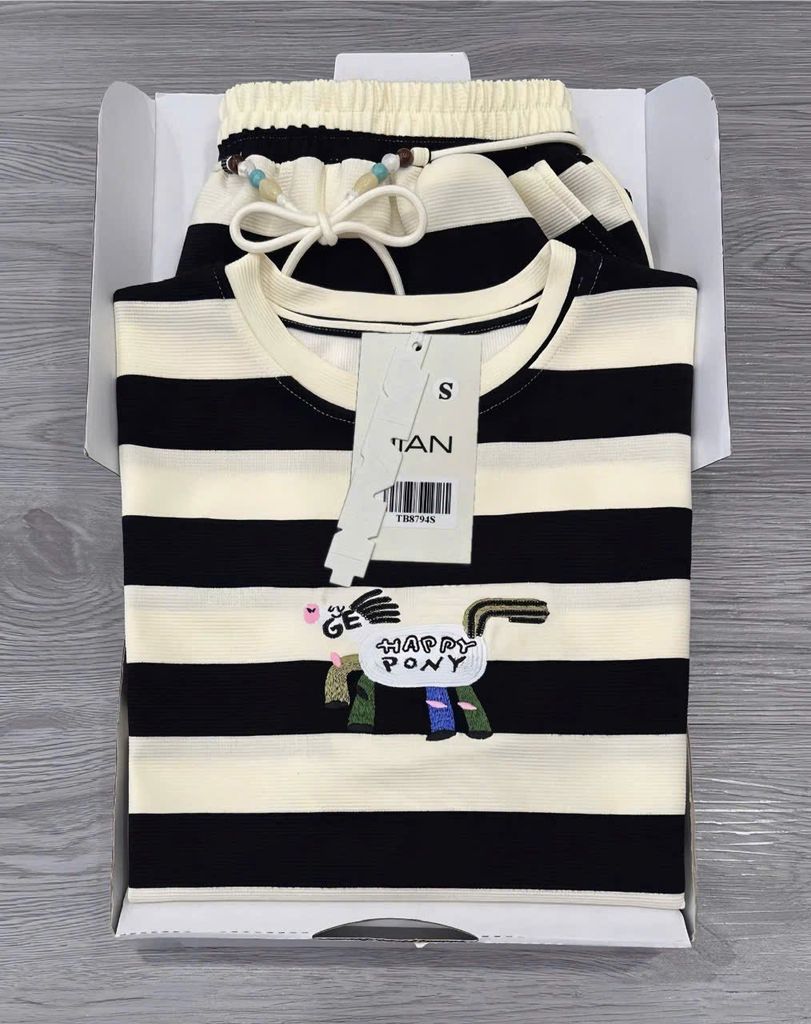 TB8794 - SET BỘ SỌC HAPPY PONY - MÀU ĐEN