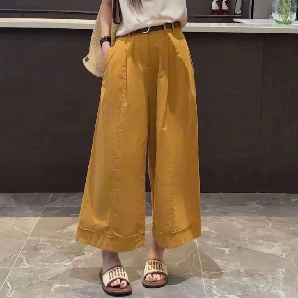 VGU0860 - SET REN ÁO SÁT NÁCH THÊU- QUẦN DÀI VÀNG ( KO KÈM NỊT)