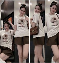 VGU0858 - SET ÁO THUN ĐÍNH HOA NỔI - QUẦN SHORT