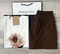 VGU0858 - SET ÁO THUN ĐÍNH HOA NỔI - QUẦN SHORT