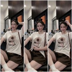 VGU0858 - SET ÁO THUN ĐÍNH HOA NỔI - QUẦN SHORT