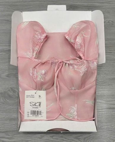 SKY8808 ĐẦM TENCEL HOA THÊU CAO CẤP (HỒNG)