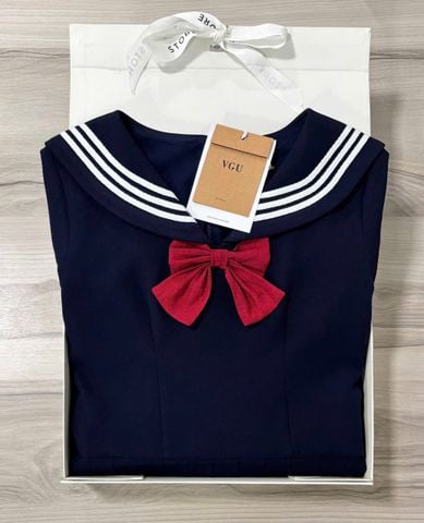 VGU0872 ĐẦM NƠ ĐỎ PHỐI SỌC (X.ĐEN)