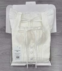 TB8804 ĐẦM XÔ THÊU HOA NÚT BỌC (TRẮNG)