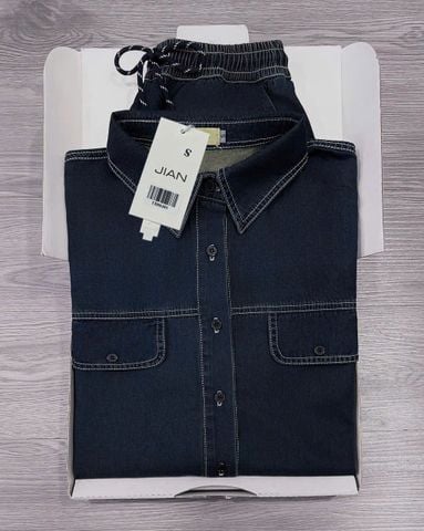 TB8848 - SET 2 MÓN JEAN ( KO KÈM ÁO TRONG)- XANH ĐEN
