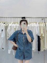 TB8849 - SET 2 MÓN JEAN ( KO KÈM ÁO TRONG) - XANH ĐẬM