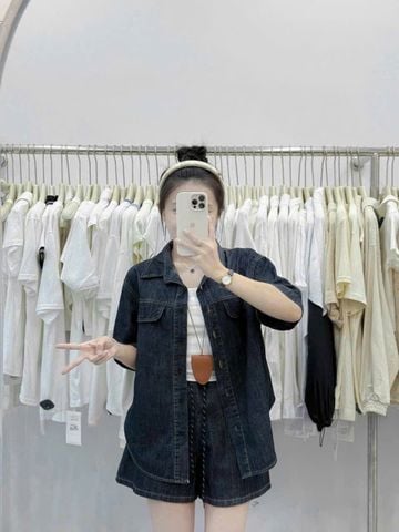 TB8848 - SET 2 MÓN JEAN ( KO KÈM ÁO TRONG)- XANH ĐEN