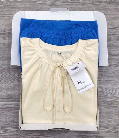 KS1090 - SET ÁO TAY LỬNG - CHÂN VÁY DÀI XANH