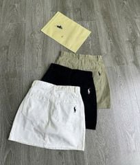 VGU0953 - CHÂN VÁY NGẮN THÊU LOGO ( VÁY LẺ) - MÀU RÊU