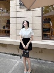 KS1095 - SET ÁO SƠ MI LOGO THÊU - CHÂN VÁY ĐEN