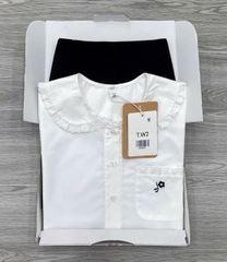KS1095 - SET ÁO SƠ MI LOGO THÊU - CHÂN VÁY ĐEN