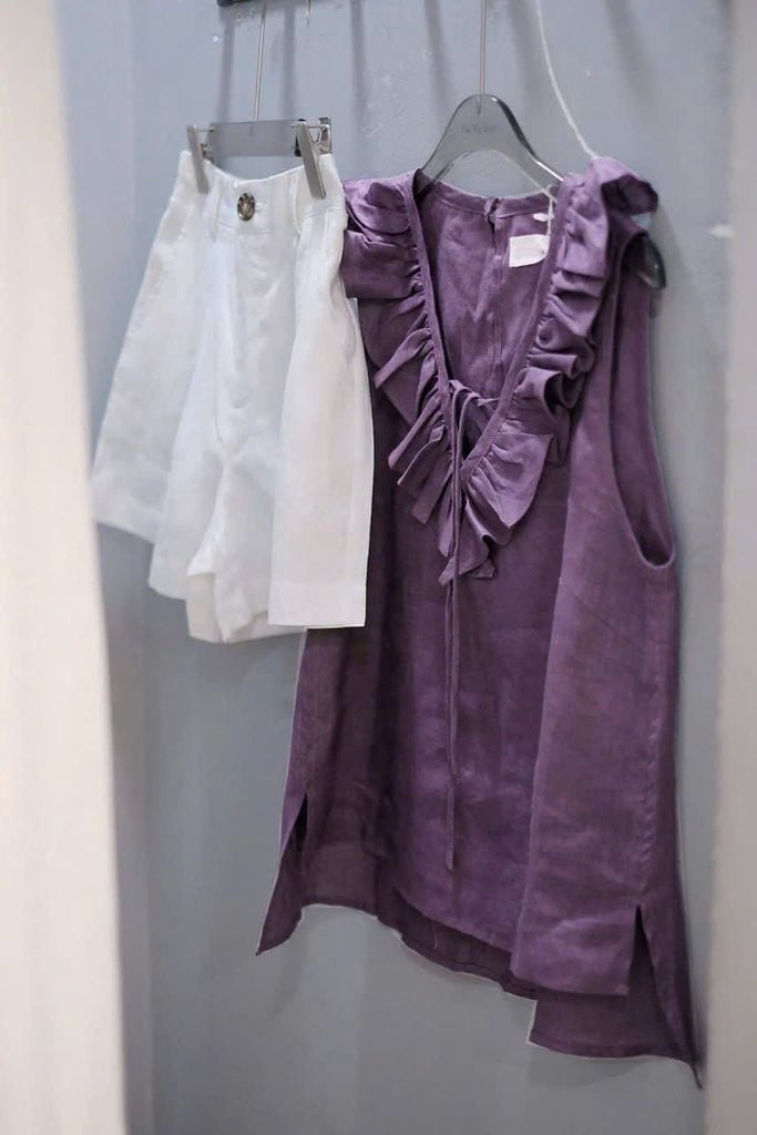 KS1097 - SET ÁO CỔ TIM PHỐI BÈO CAM+ QUẦN SHORT TRẮNG