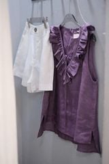 KS1097 - SET ÁO CỔ TIM PHỐI BÈO CAM+ QUẦN SHORT TRẮNG