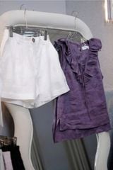 KS1097 - SET ÁO CỔ TIM PHỐI BÈO CAM+ QUẦN SHORT TRẮNG