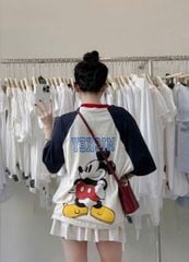 VGU0974 - SET ÁO THUN IN MICKEY - CHÂN VÁY TẦNG