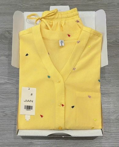 TB8891 - SET CAO CẤP MÀU VÀNG THÊU TIM