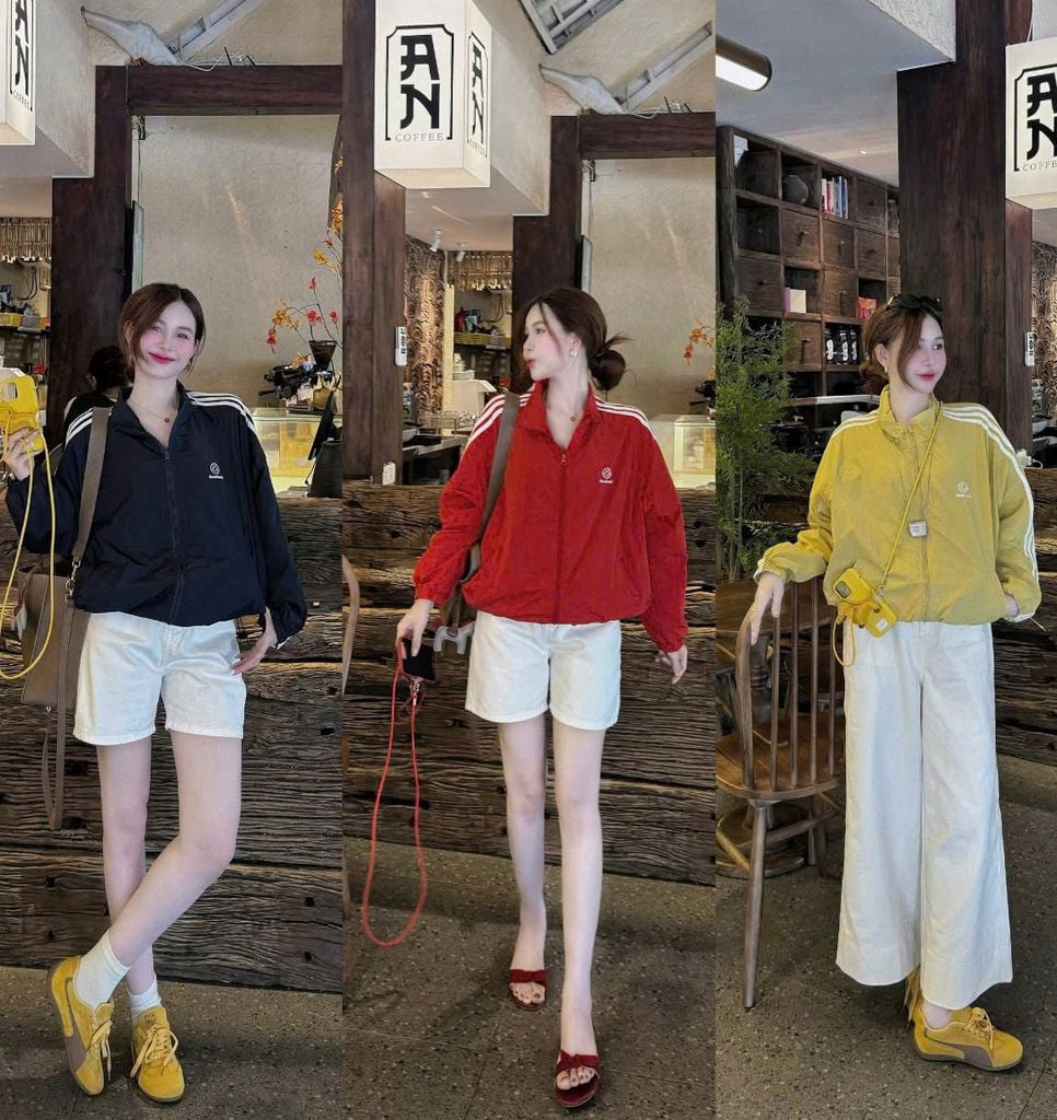 VGU0977 - ÁO KHOÁC BOMBER 3 SỌC ( ÁO LẺ) - MÀU VÀNG