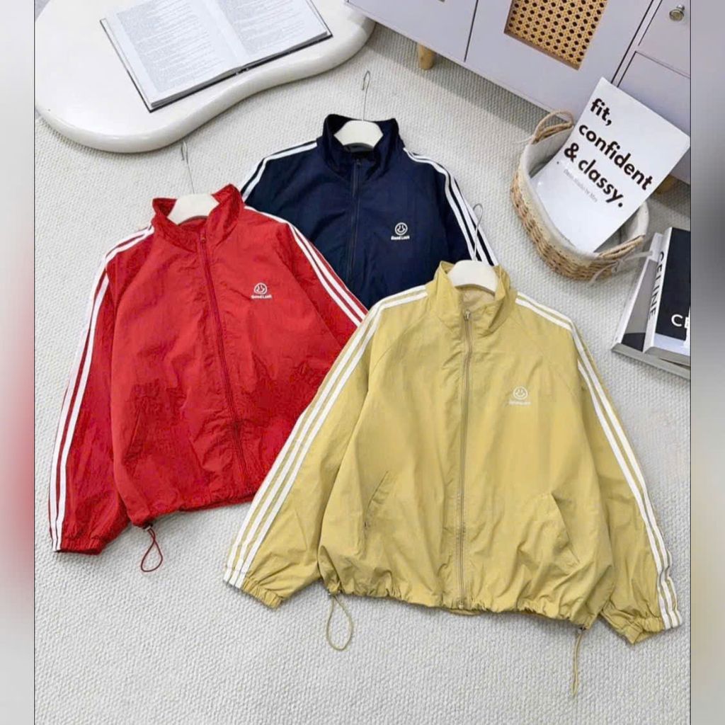 VGU0977 - ÁO KHOÁC BOMBER 3 SỌC ( ÁO LẺ) - MÀU VÀNG