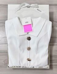 VGU0980 ĐẦM DÀI CỔ SƠMI PHỐI TAG (TRẮNG)