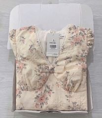TB5796 ĐẦM HOA THÊU TAY PHỒNG CỔ VIỀN REN