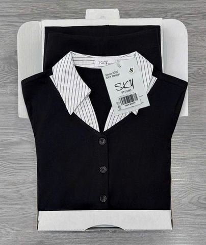 SKY8919 SET ÁO CỔ SƠ MI +CV DÀI