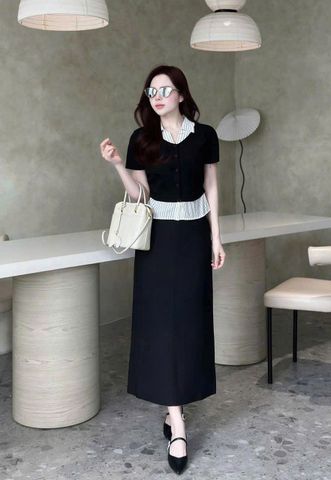 SKY8919 SET ÁO CỔ SƠ MI +CV DÀI