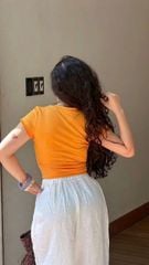 VGU1000 - SET ÁO THUN CAM - QUẦN DÀI ỐNG RỘNG