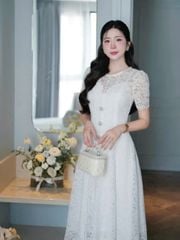 VGU1001 - ĐẦM REN XÒE DÀI ( KÈM ĐẦM LÓT)