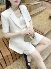 TB8908 SET VEST 3MÓN - QUẦN SHORT (TRẮNG)